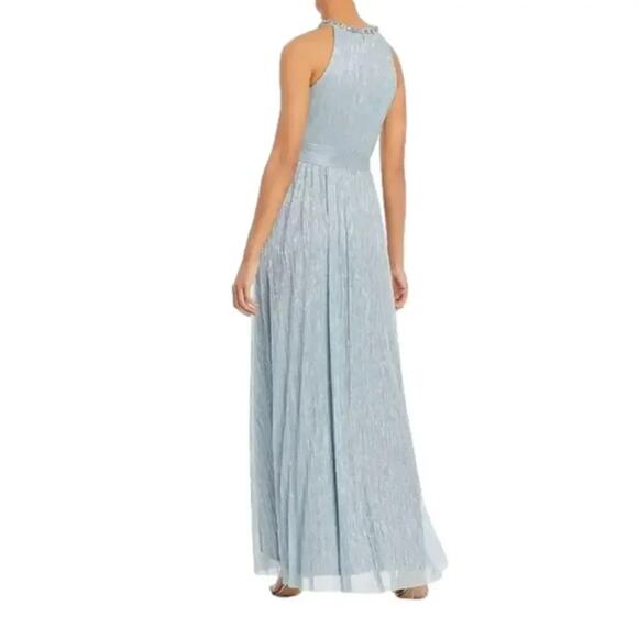 Eliza J Women's Gown Formal Shimmering Cutout Halter Dress Blue Size 6 NWT - Picture 7 of 7